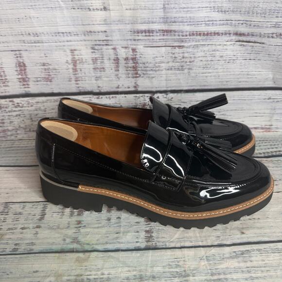Franco Sarto Shoes - Franco Sarto Carolynn Patent Tassel Lug Sole Platform Loafers 9M